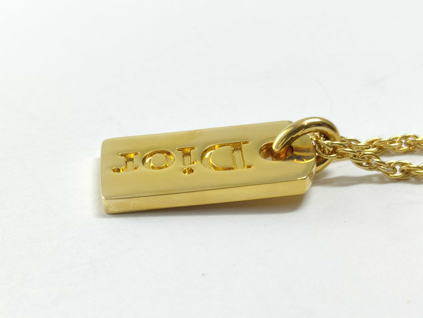 Dior logo accessory gold necklace