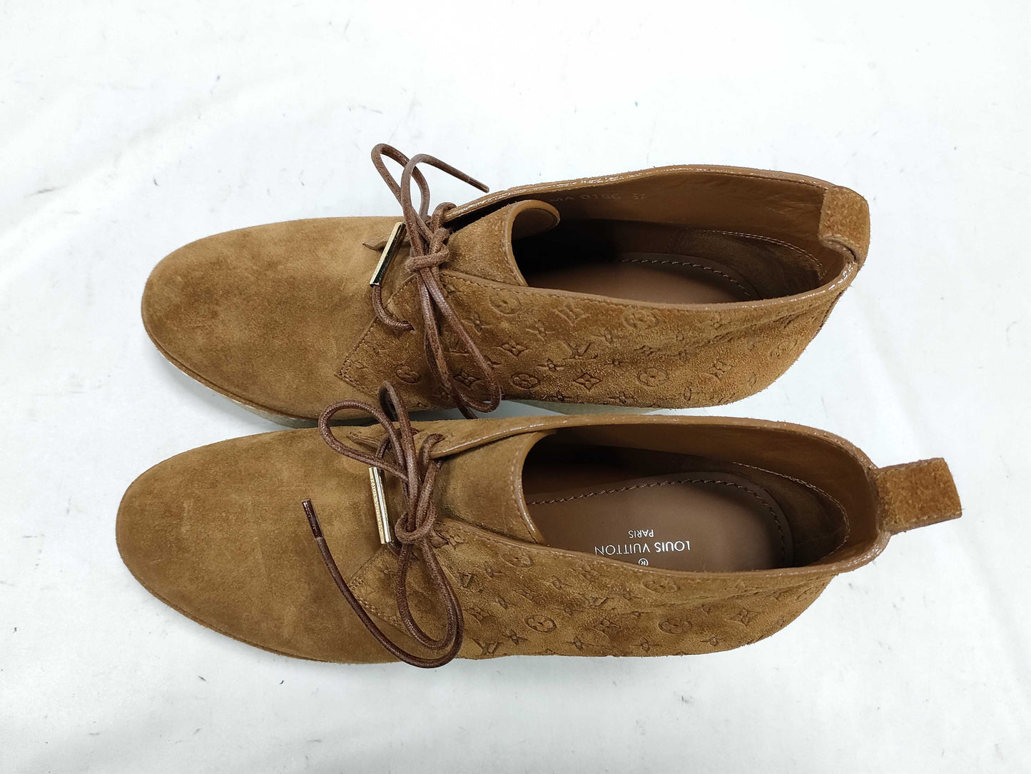 LOUIS VUITTON Monogram Wedge Pumps