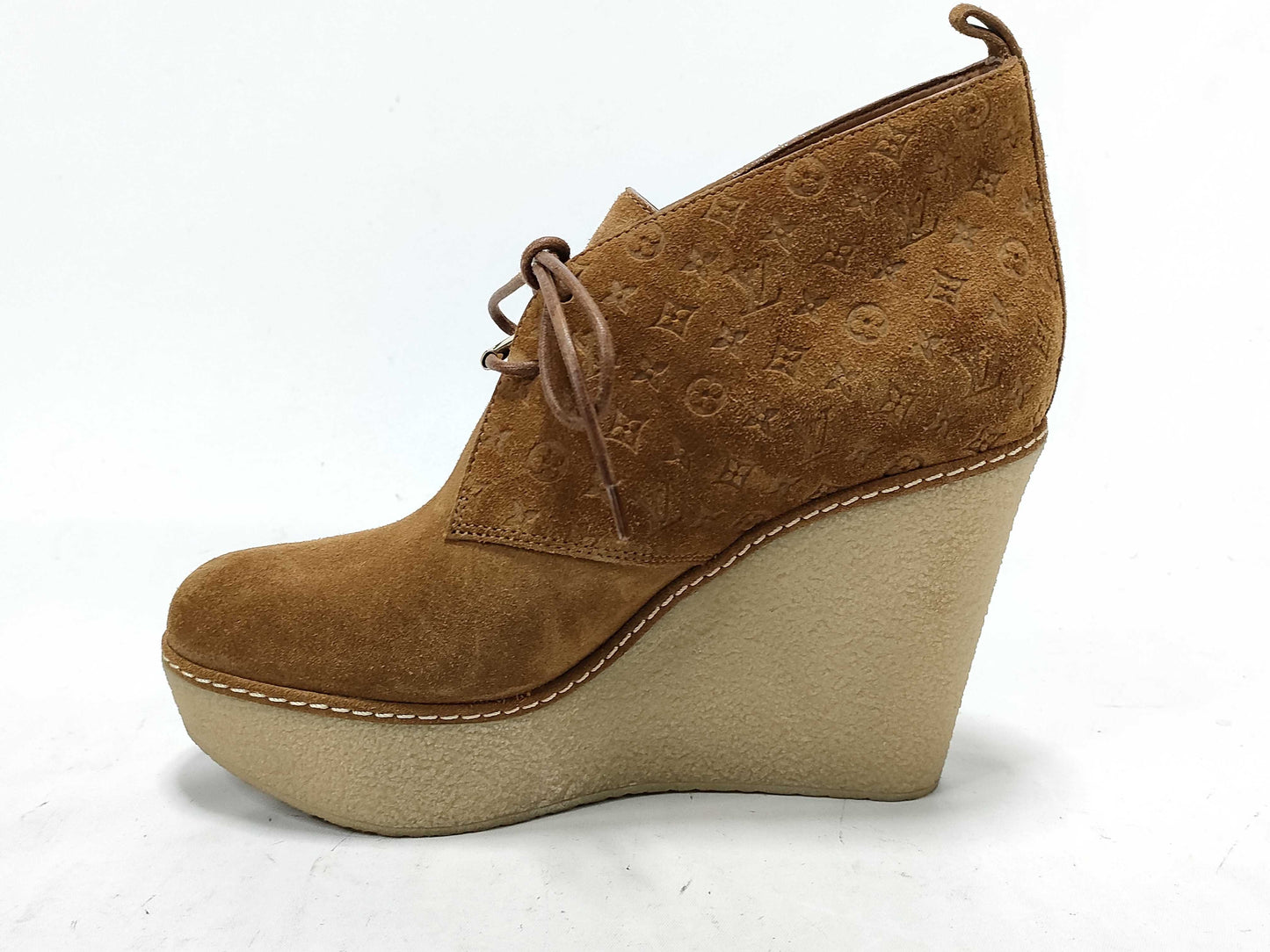 LOUIS VUITTON Monogram Wedge Pumps