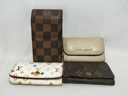 LOUIS VUITTON Monogram Burberry Key Case/Cigarette Case *4 pieces Key Case/Key Holder