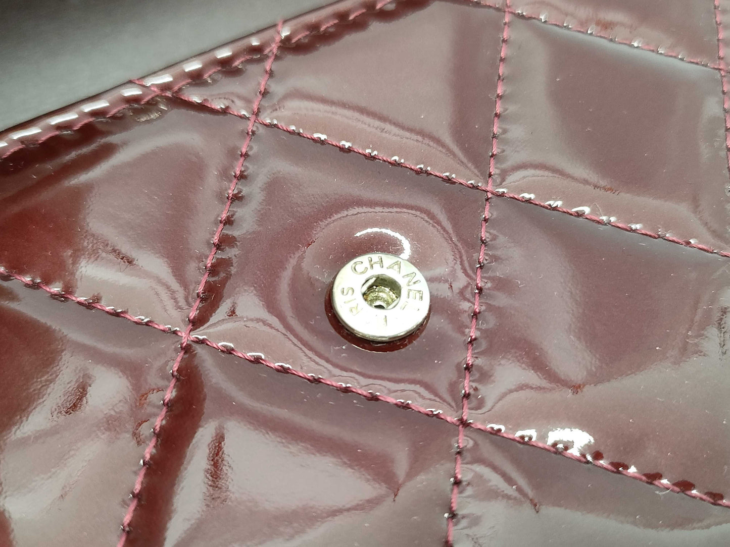 CHANEL enamel long wallet