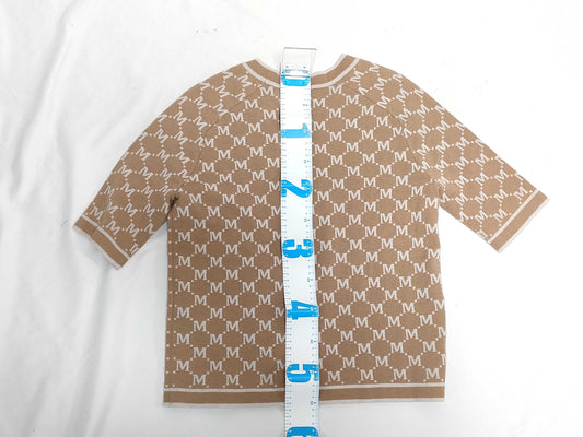 MaxMara S MaxMara logo print knit short sleeve top with tags