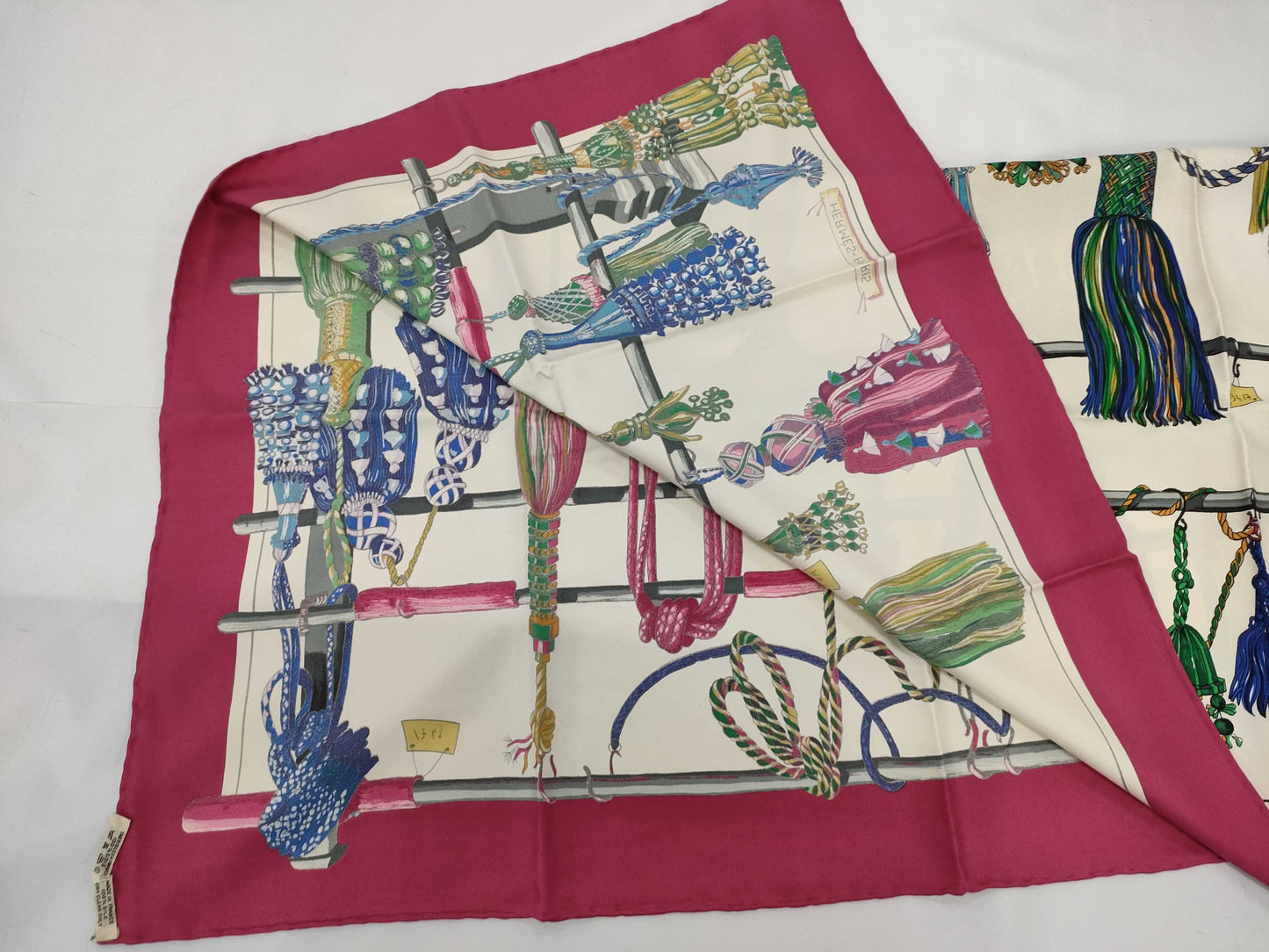 HERMES Carré 90 Passementerie Quadri Scarf with Cord