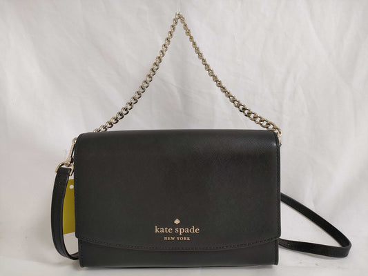 Kate Spade 2-Way Chain Leather Shoulder Bag in Black