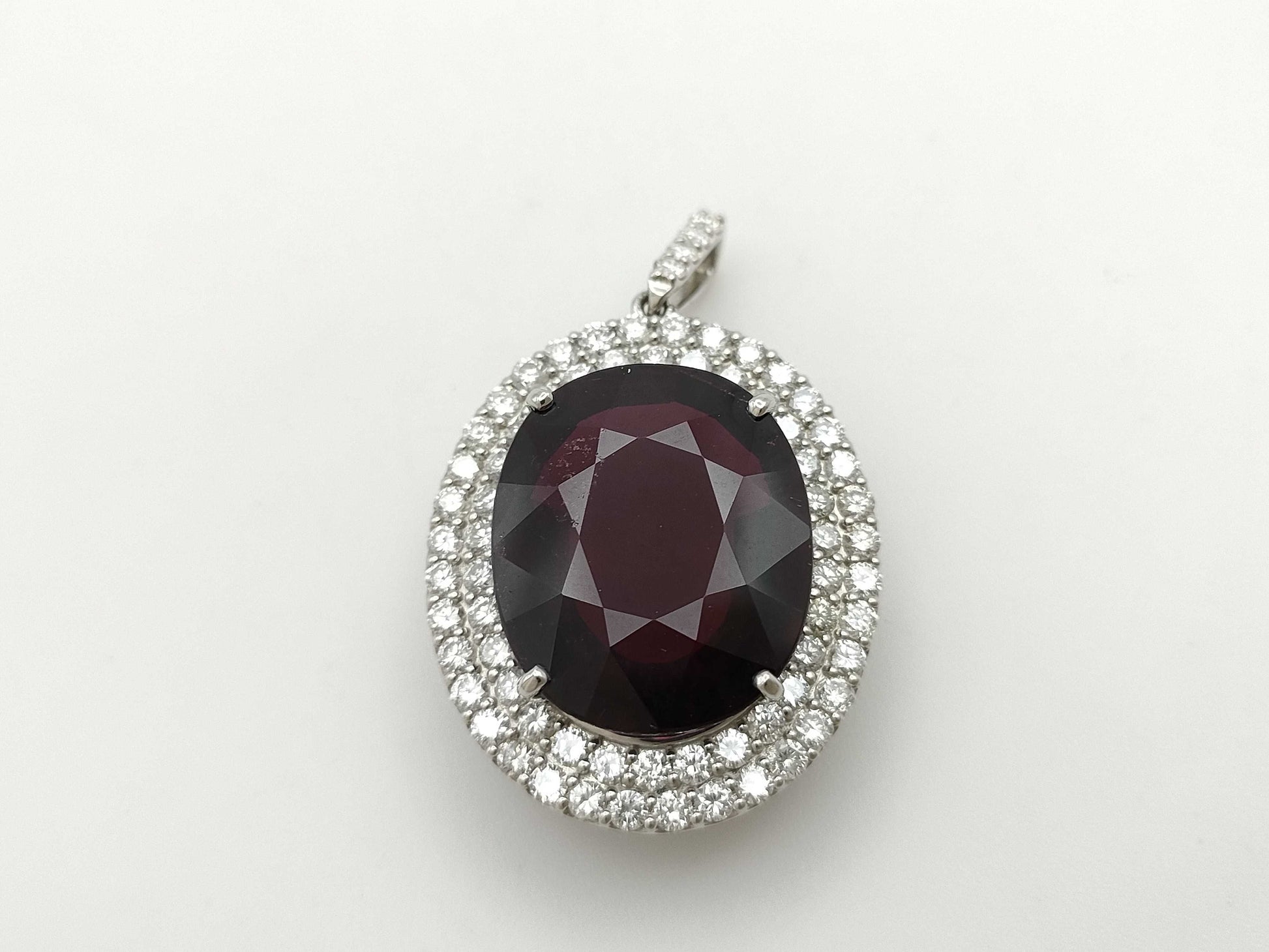 Rubellite 15.887ct D2.05ct Pt950 10.2g Pendant Top