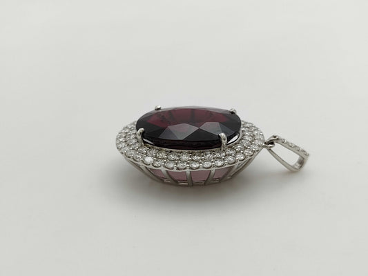 Rubellite 15.887ct D2.05ct Pt950 10.2g Pendant Top