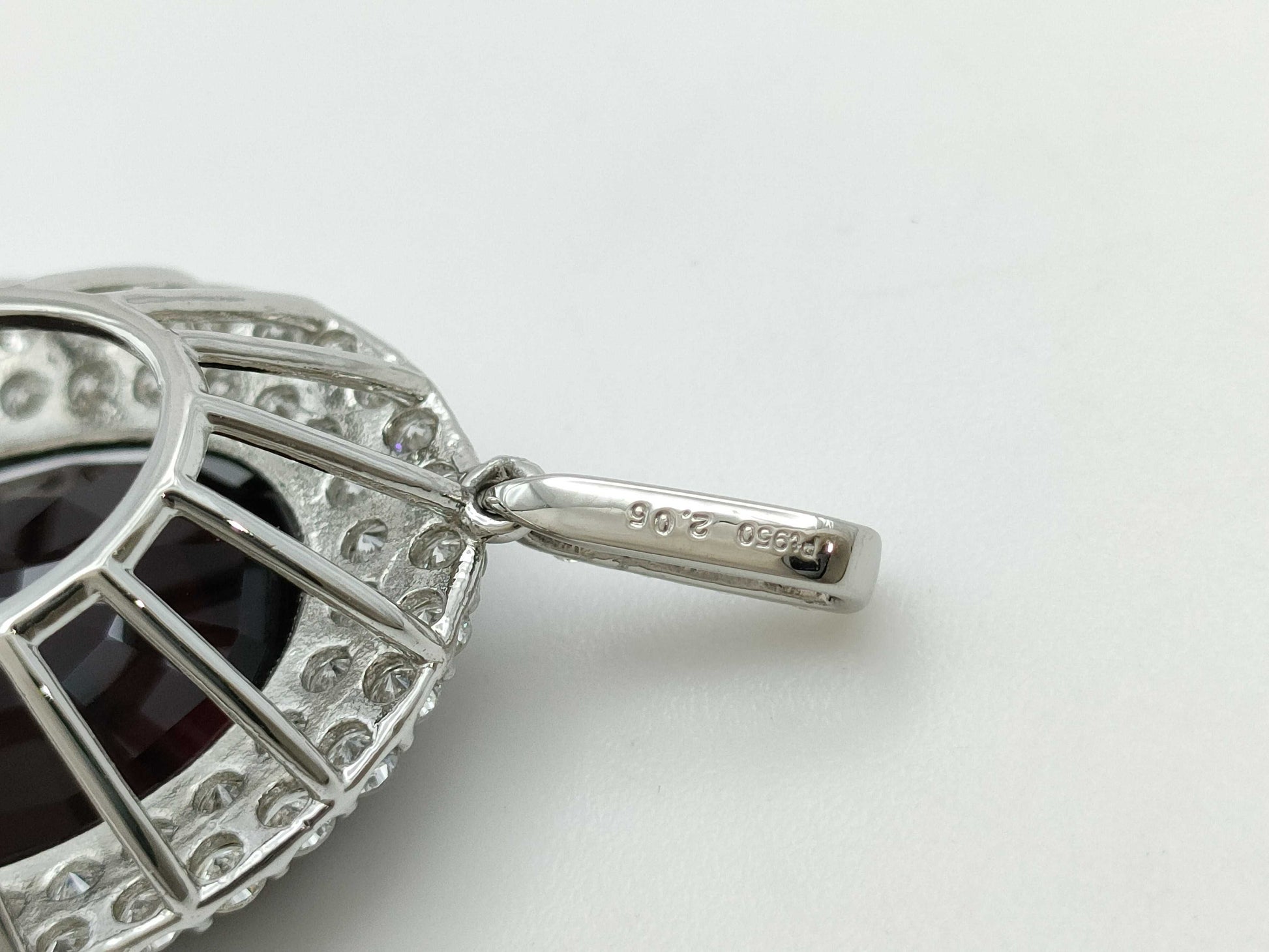 Rubellite 15.887ct D2.05ct Pt950 10.2g Pendant Top