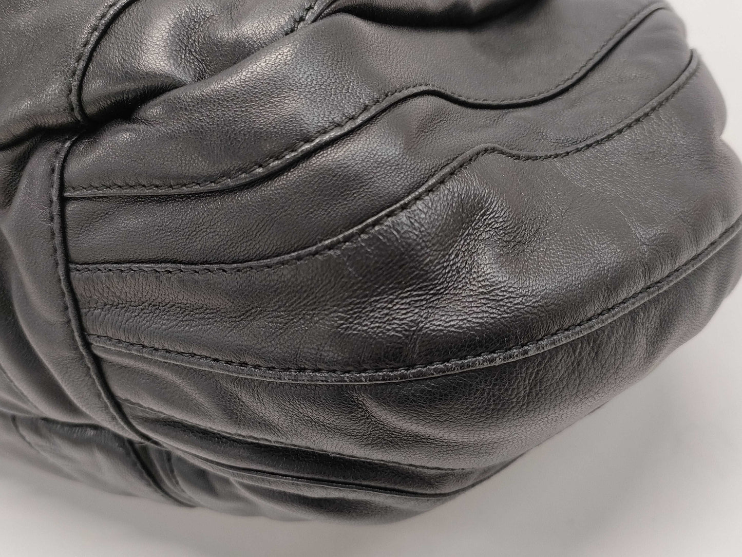 PRADA Gathered Leather 2-Way Handbag
