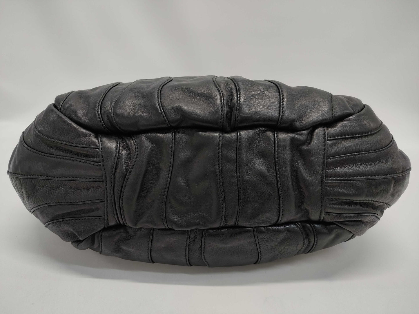 PRADA Gathered Leather 2-Way Handbag