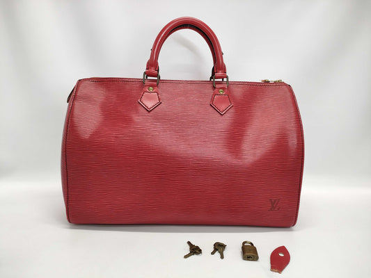 LOUIS VUITTON Epi Speedy Zipper Partial Attachment Handbag