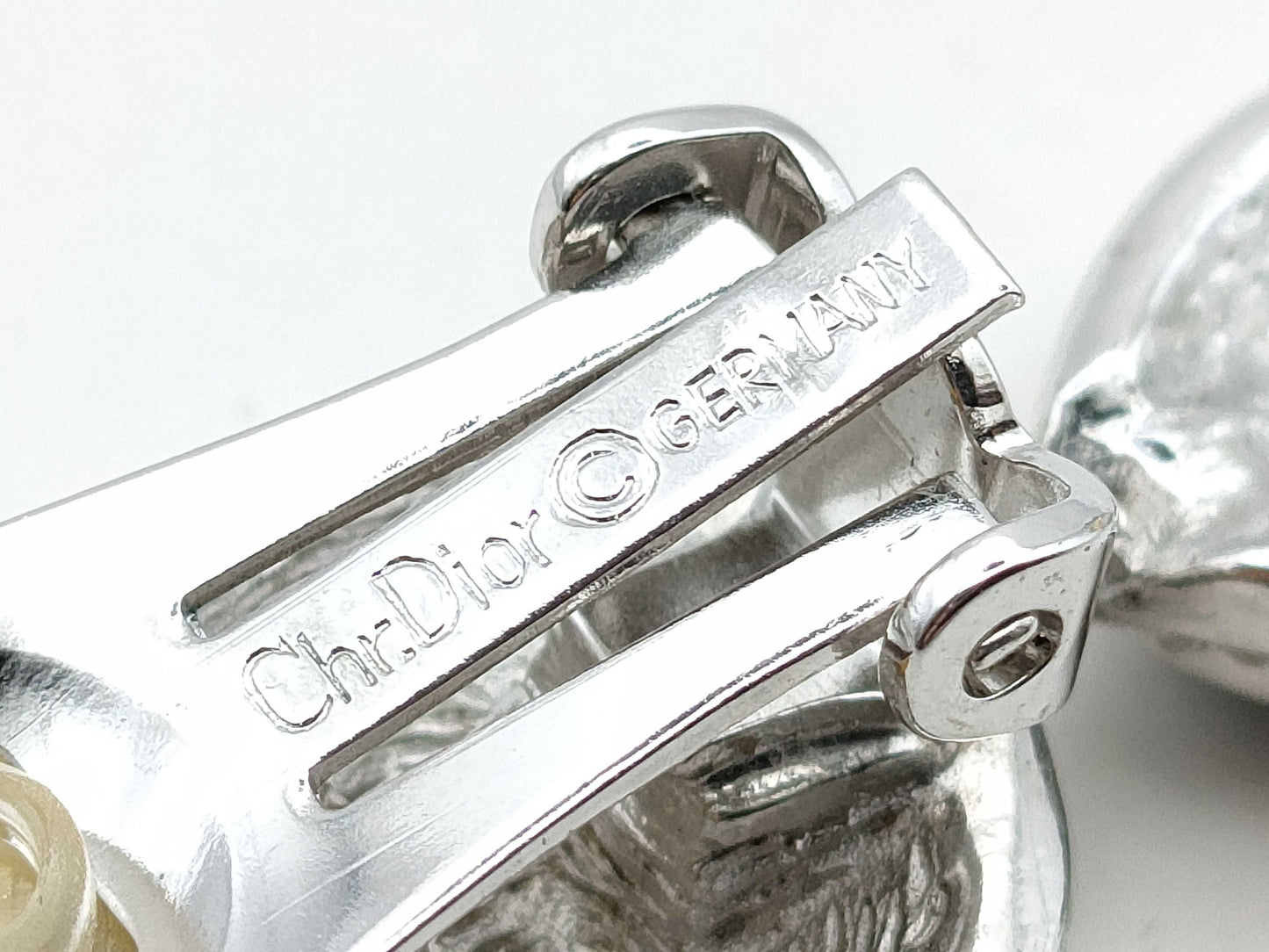 Dior Rhinestone Silver Color Earrings