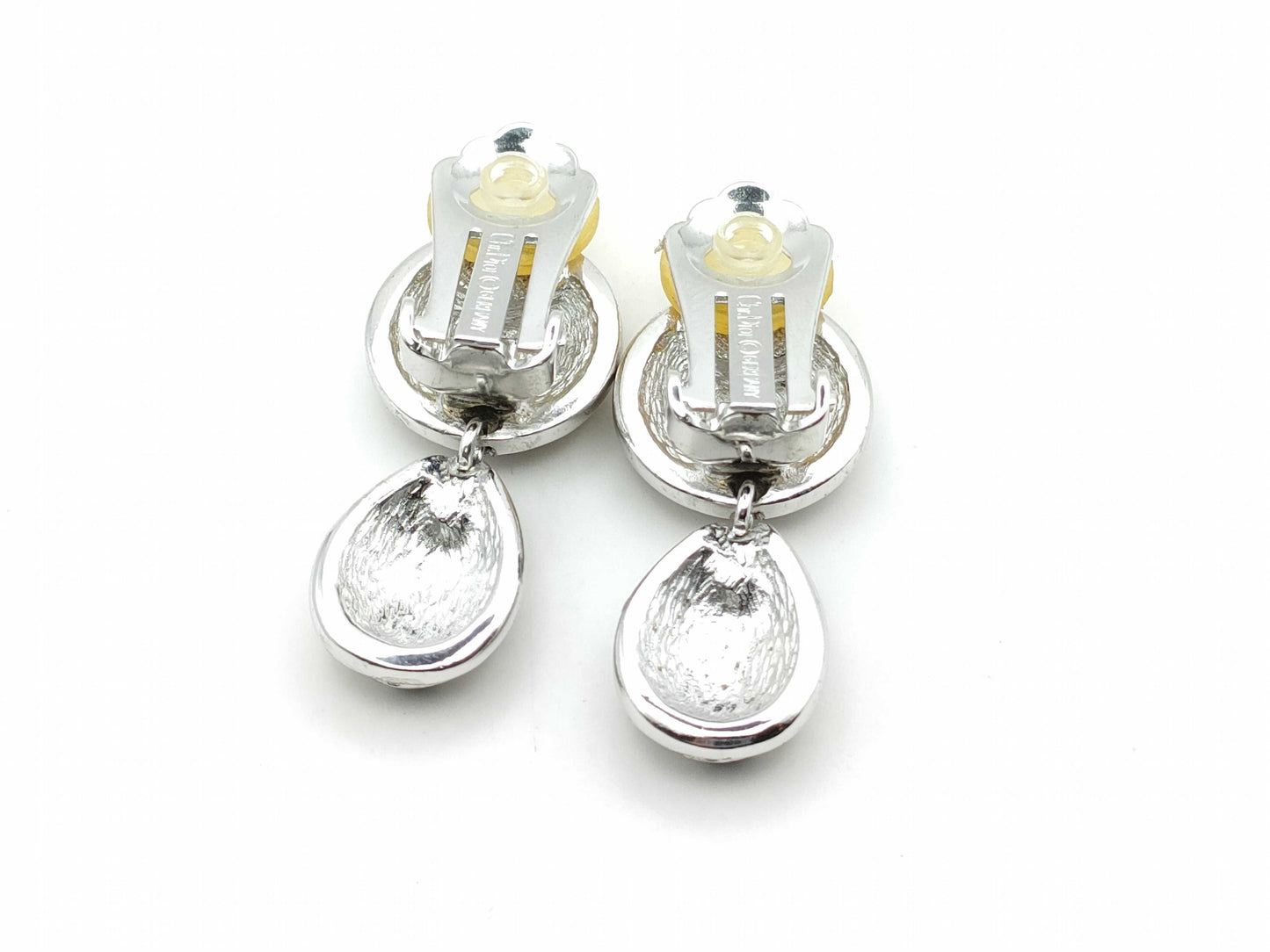 Dior Rhinestone Silver Color Earrings