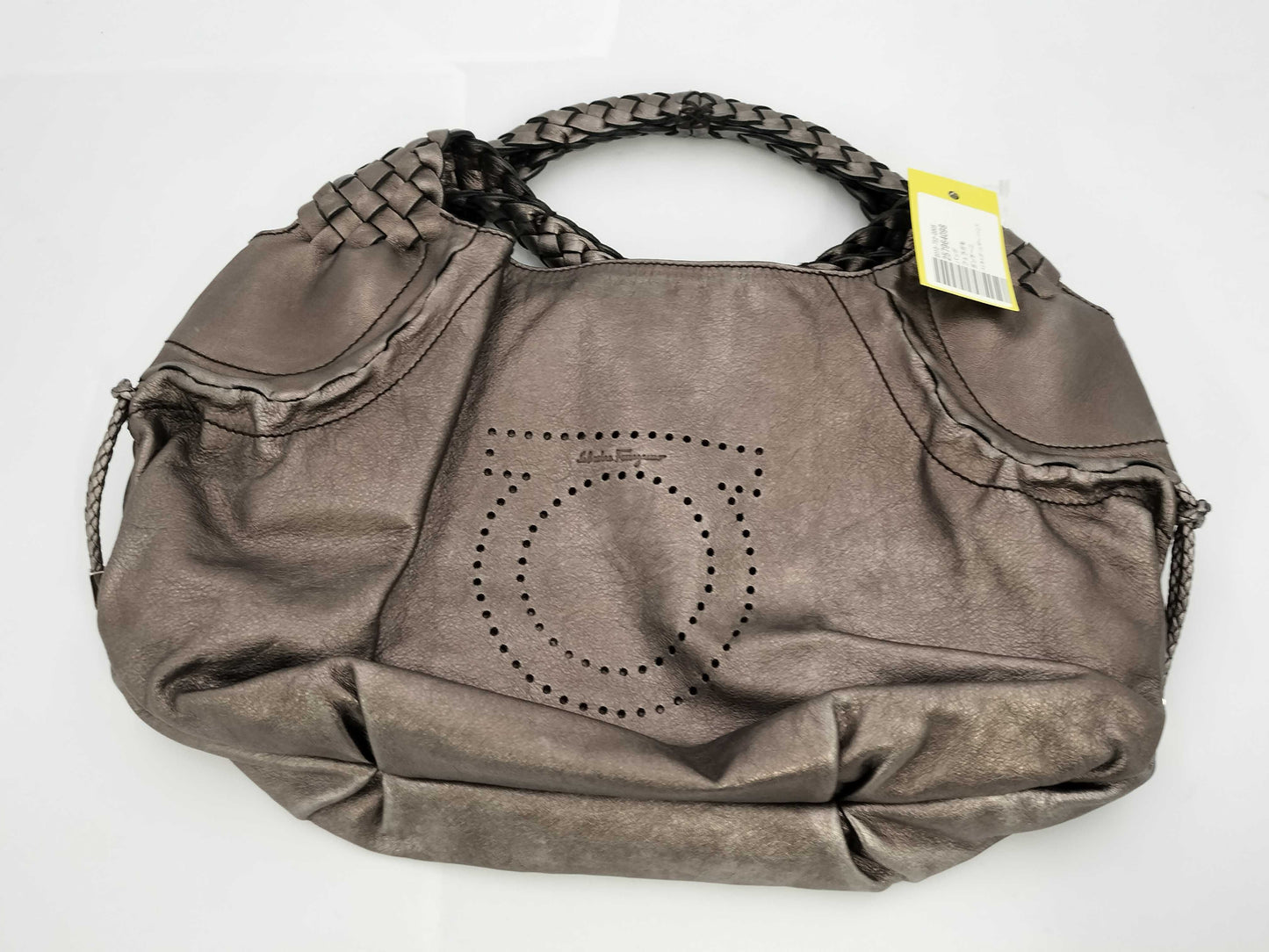 Salvatore Ferragamo Gancini Punched/Leather/Hand Bag