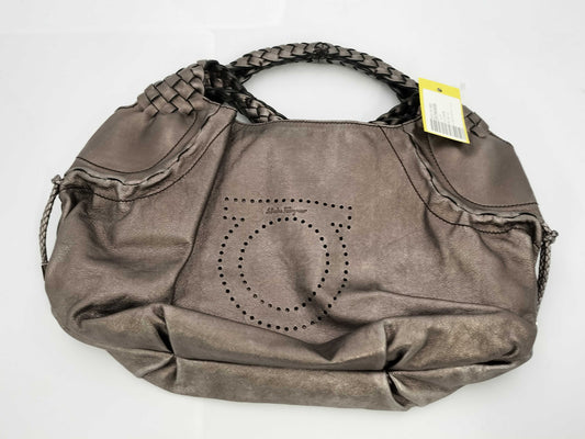 Salvatore Ferragamo Gancini Punched/Leather/Hand Bag