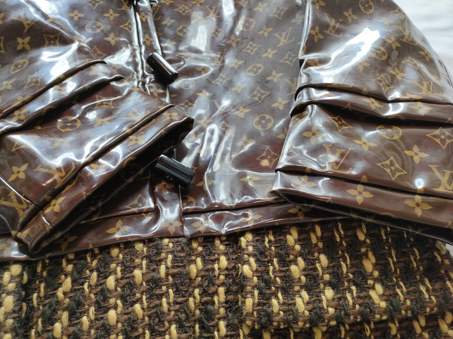 LOUIS VUITTON Monogram Monogram Coat PVC Mink Tweed Coat