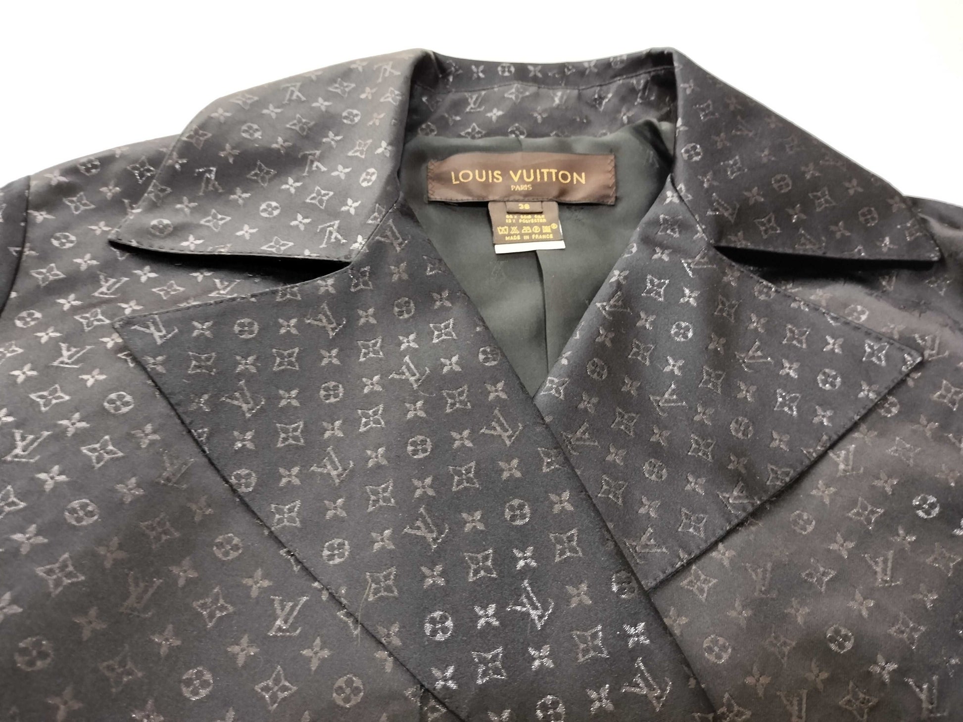 LOUIS VUITTON Monogram All-Over Print Silk Trench Coat