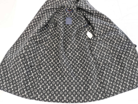 LOUIS VUITTON Monogram Women's Hooded Wrap Coat Size 38