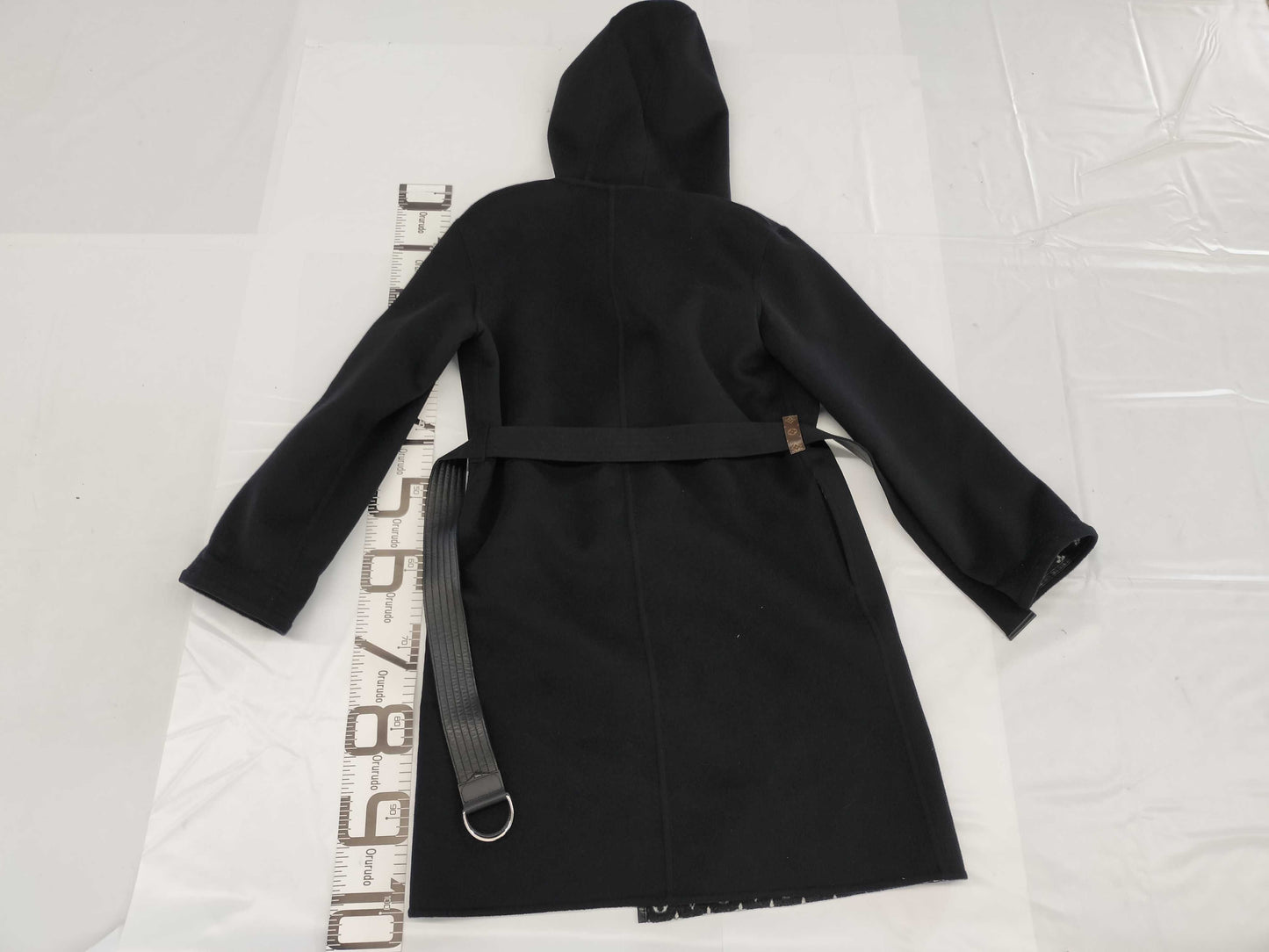 LOUIS VUITTON Monogram Women's Hooded Wrap Coat Size 38