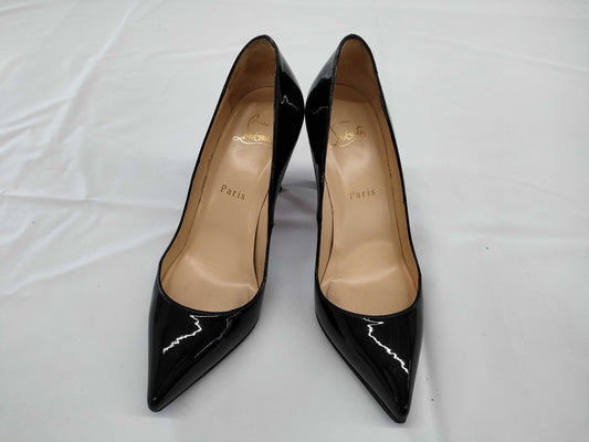 Christian Louboutin Enamel Pointed Toe Stiletto Heel Pumps