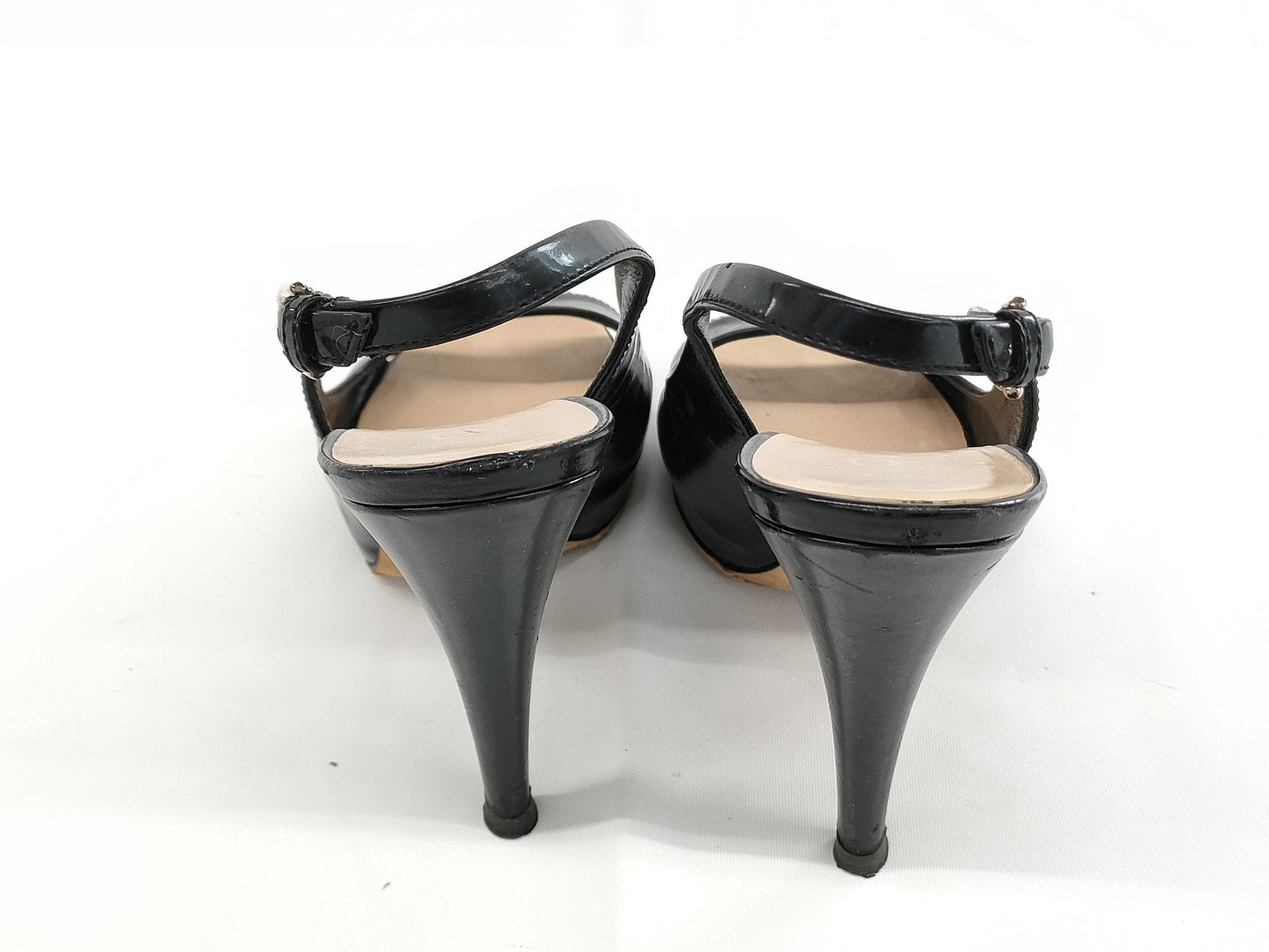 CHANEL Open Toe Coco Stiletto Heel Sandals