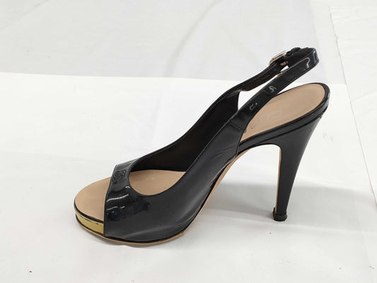 CHANEL Open Toe Coco Stiletto Heel Sandals