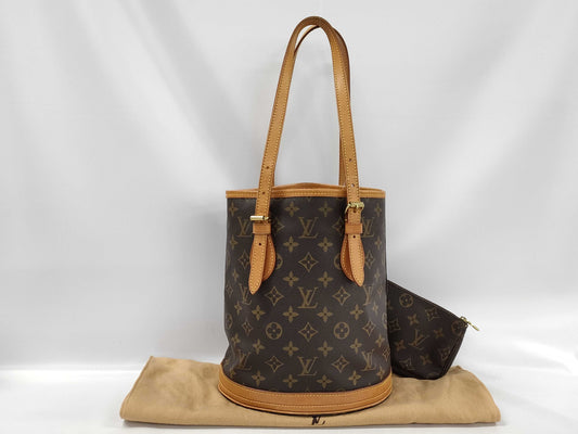 LOUIS VUITTON Monogram Bucket Tote Bag with Pouch