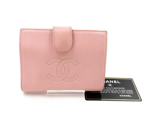 CHANEL Caviar Leather Folding Wallet