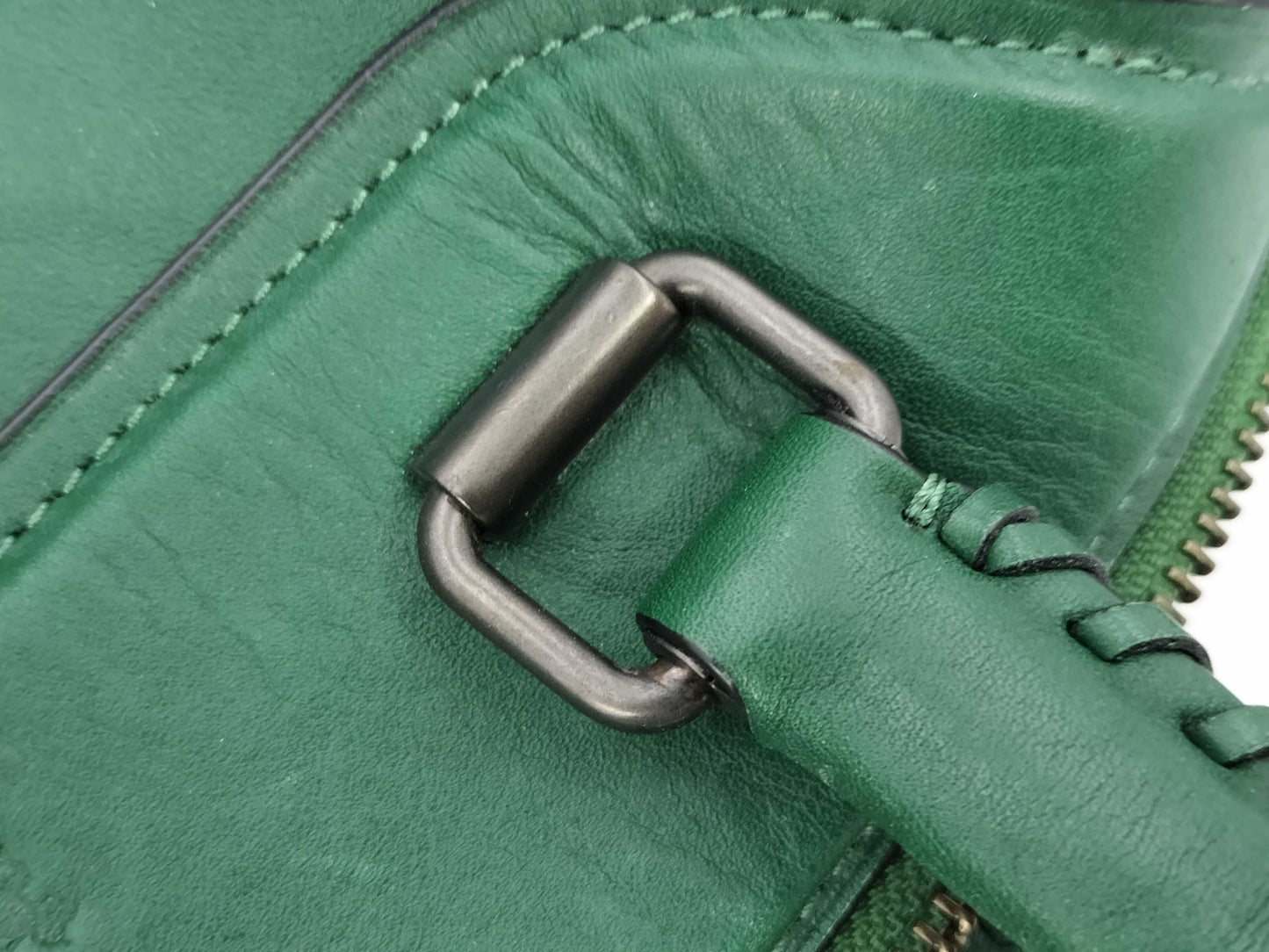 COACH Full Leather Green 2-Way Tote Bag