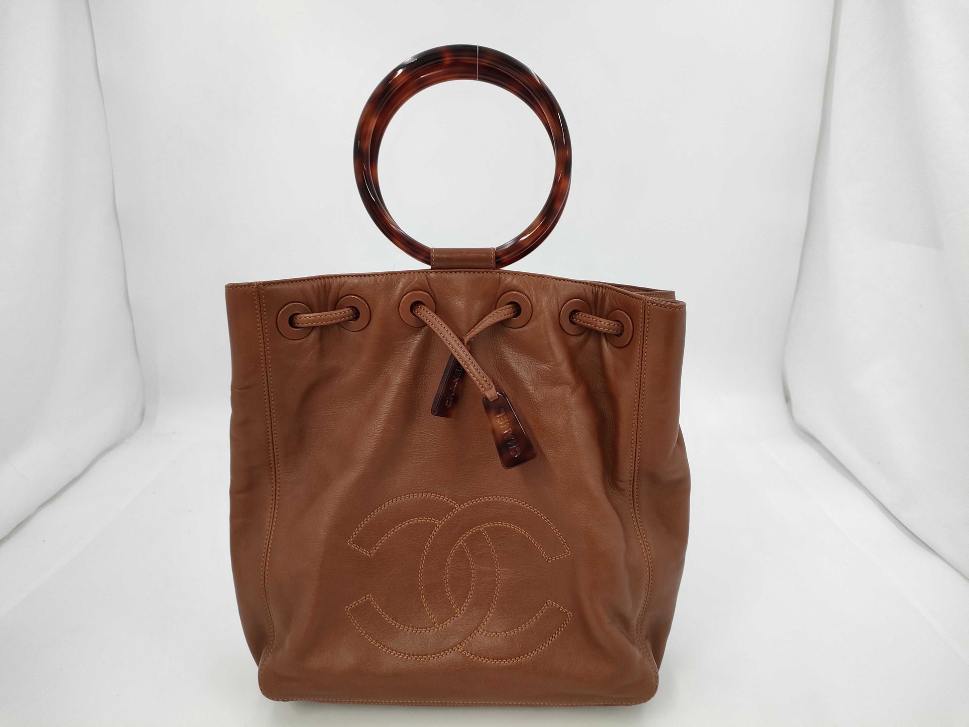 CHANEL Leather Tortoiseshell Handbag