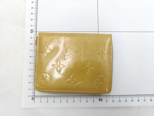 LOUIS VUITTON Vernis Yellow Compact Zip Wallet