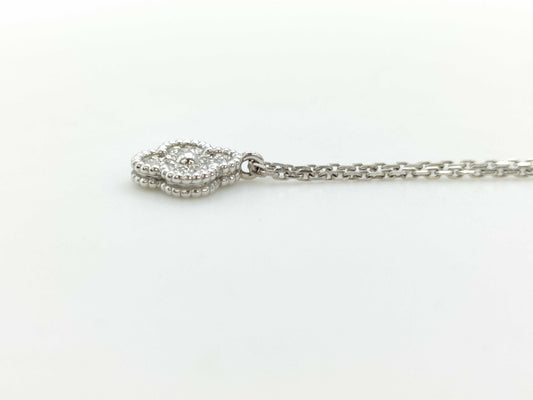 Van Cleef & Arpels Sweet Alhambra Diamond Necklace in WG Au750, 3.4g