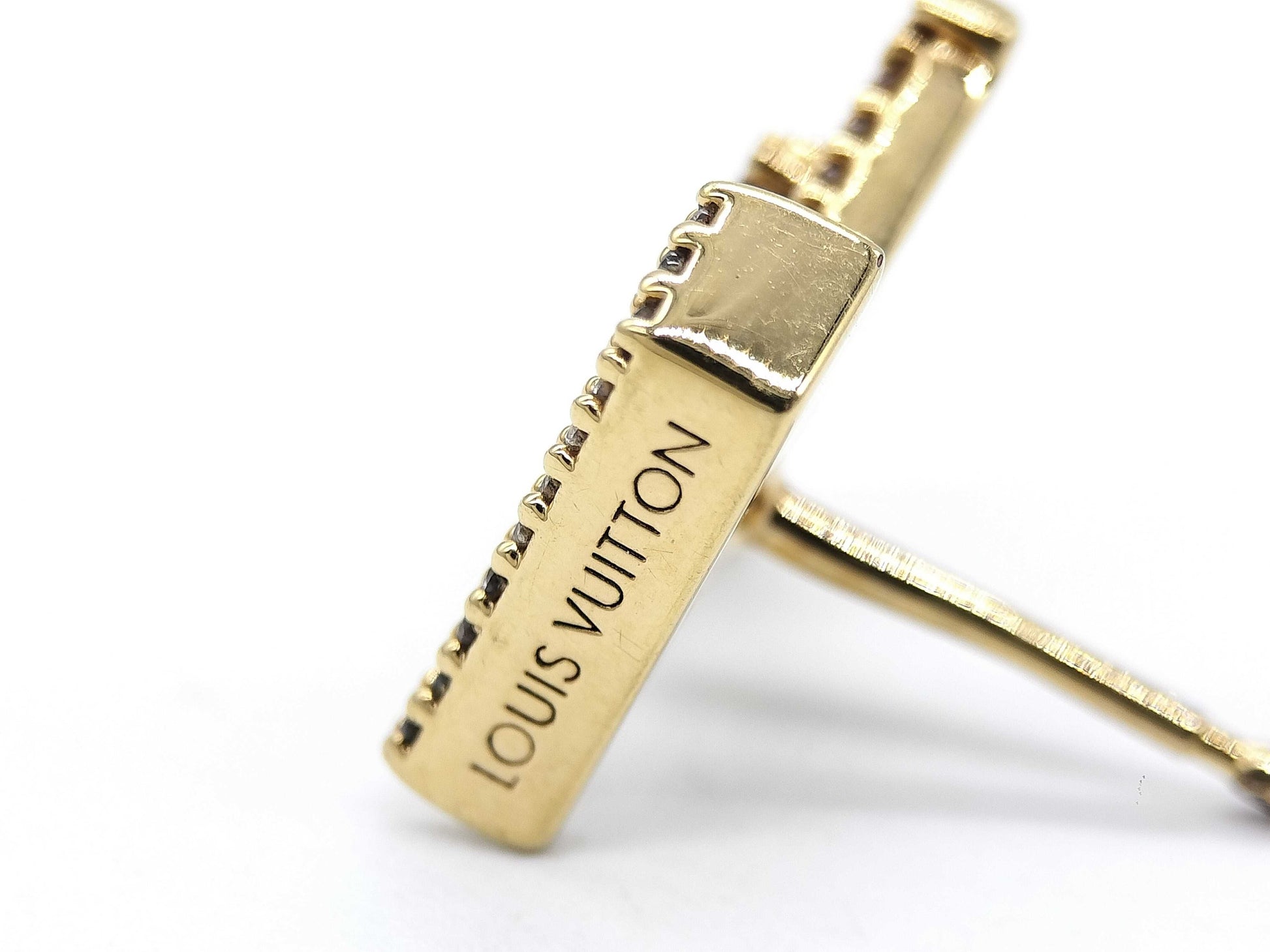 LOUIS VUITTON Earrings/Logo/Rhinestone/One Earring