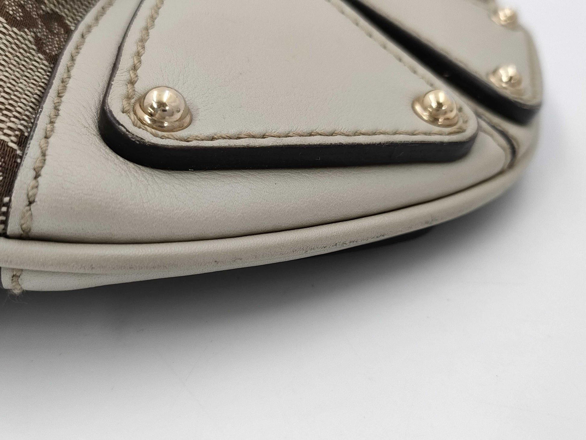 GUCCI Bamboo 185566 Indy GG Canvas 2WAY Purse