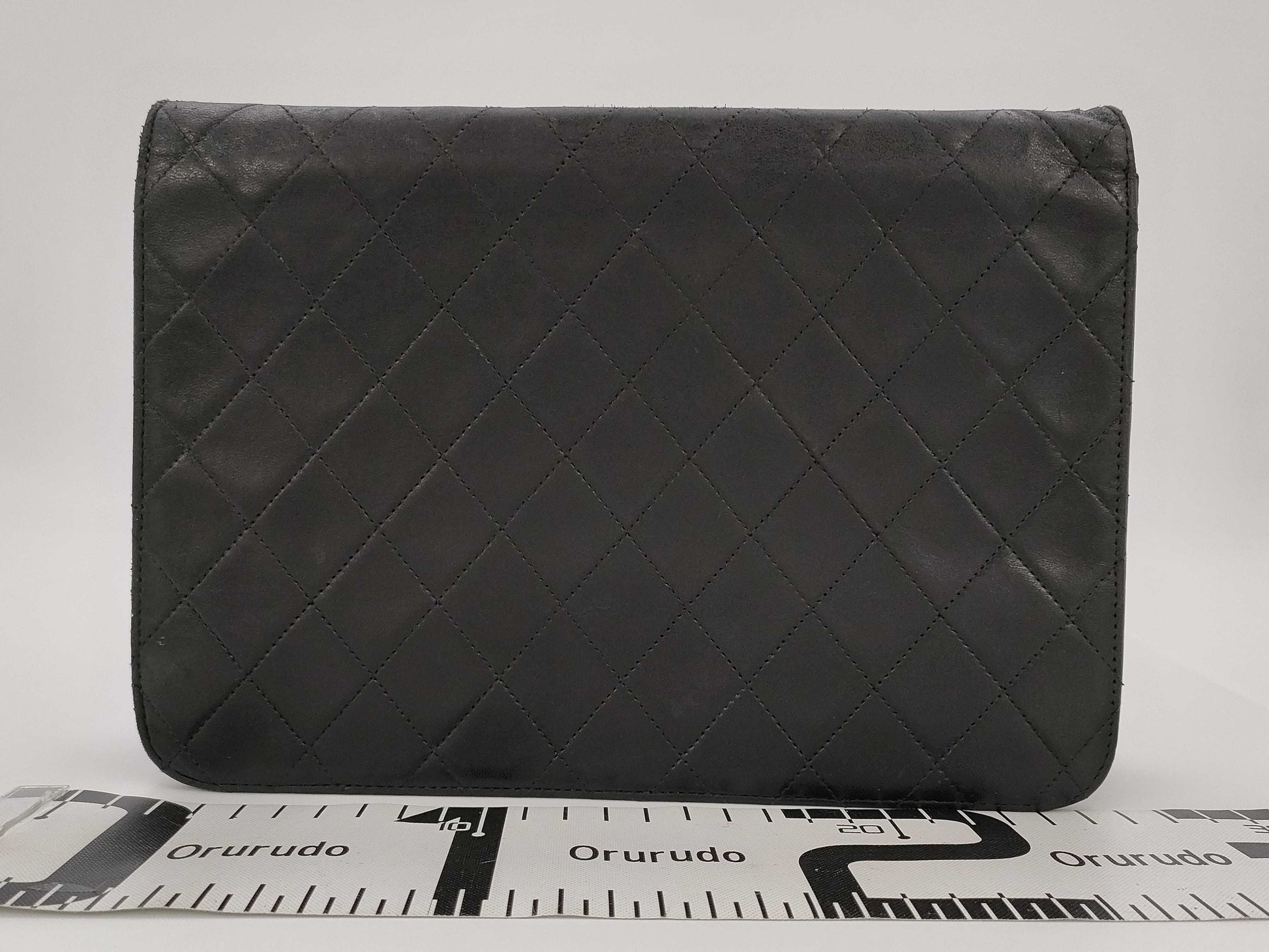 CHANEL Lambskin Matelasse Single Flap Push Lock Shoulder Bag