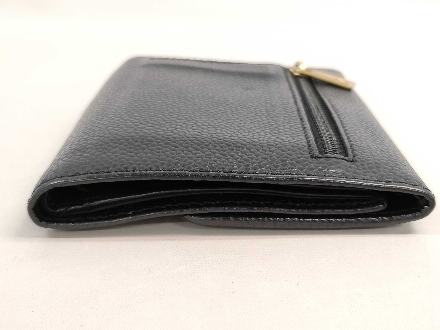 CHANEL Caviar Skin Coco Mark Bifold Wallet