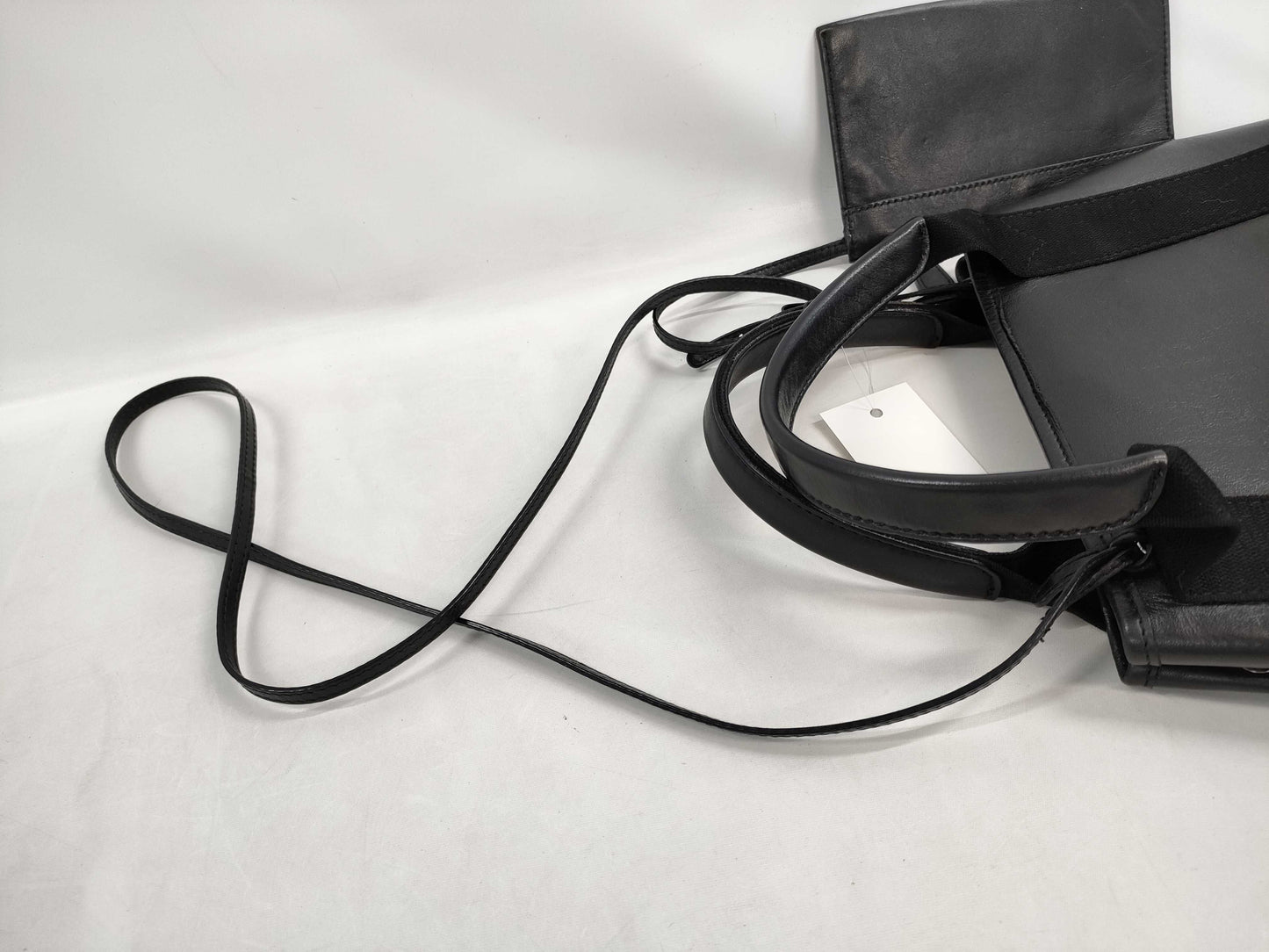 BALENCIAGA Navy Cabas XS Leather 2-Way Handbag