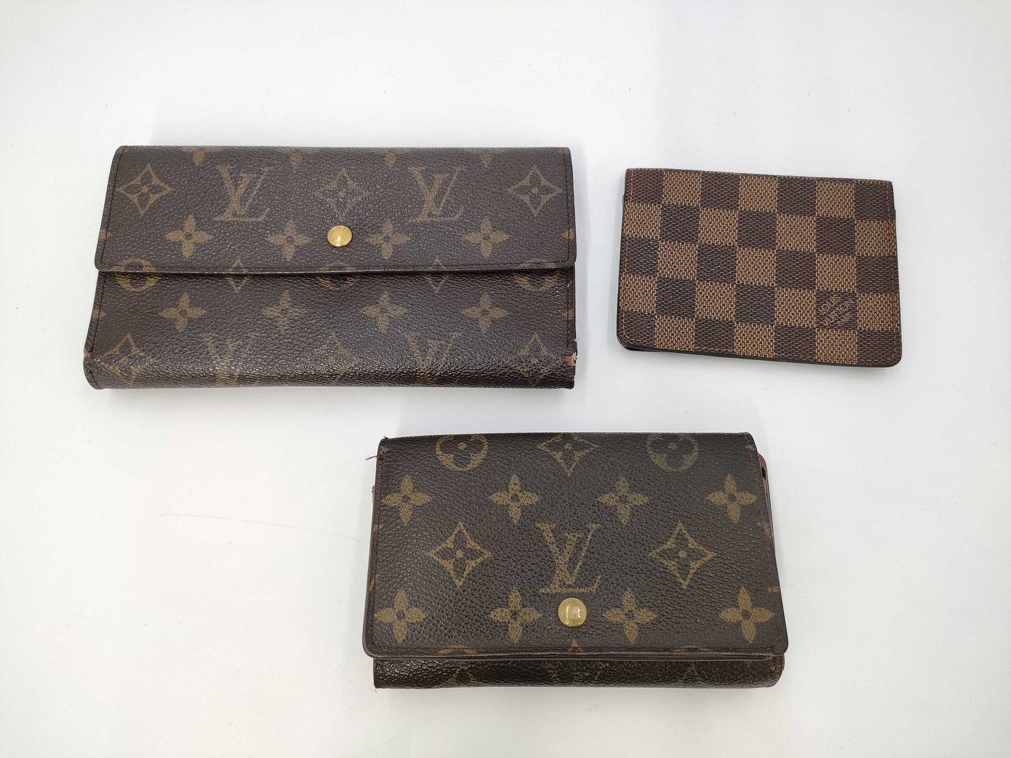 LOUIS VUITTON Monogram/Damier Accessory Set: Card Case, Pass Case, Business Card Holder