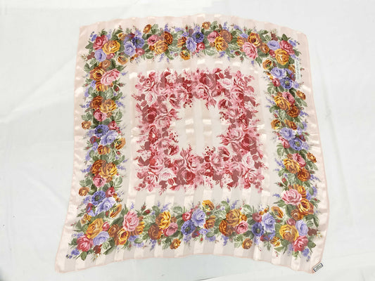 Yves Saint Laurent Floral Print 100% Silk Scarf