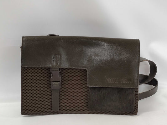 Miu Miu Mesh x Harako Shoulder Bag Khaki Shoulder Bag