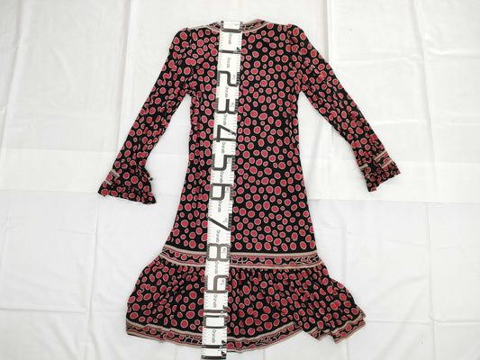 LEONARD Red and Black Polka Dot Dress