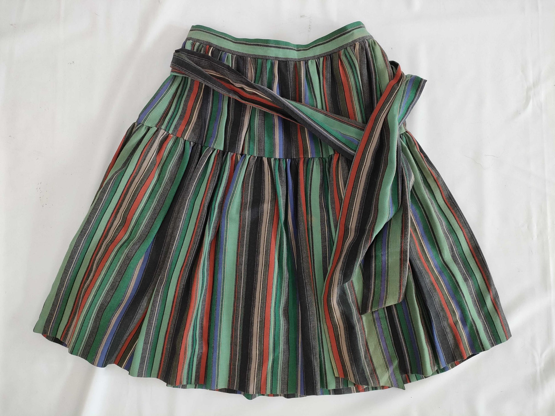 Yves Saint Laurent Skirt 100% Wool Multi Stripe Skirt
