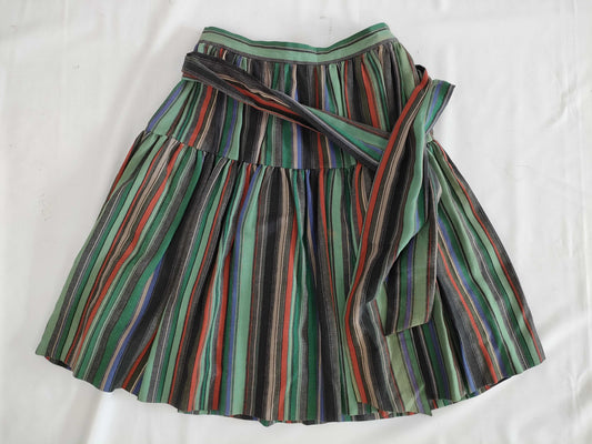 Yves Saint Laurent Skirt 100% Wool Multi Stripe Skirt