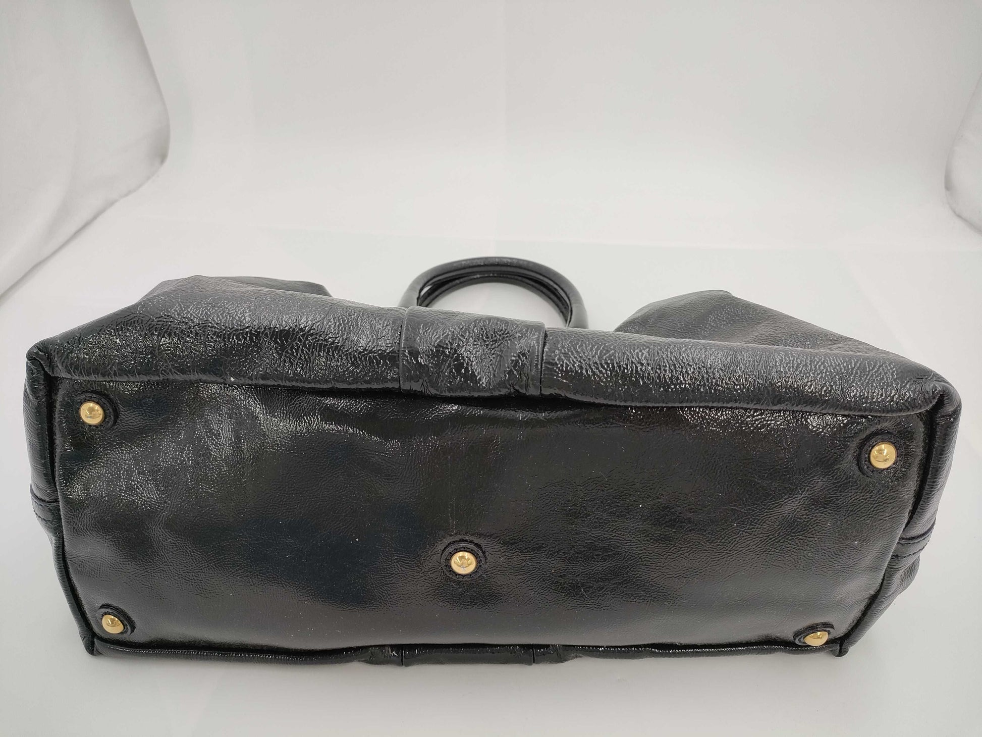 Yves Saint Laurent Y-Line Patent Leather Boston Handbag