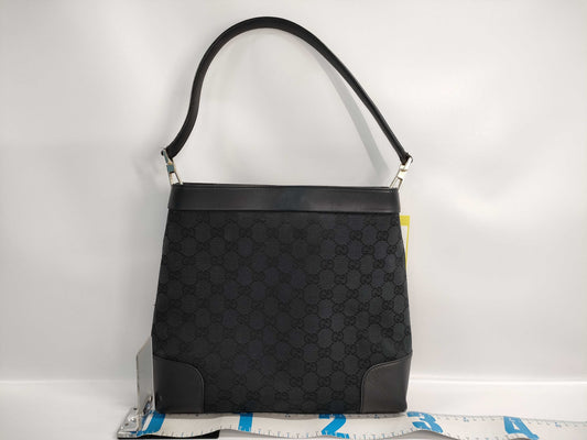 GUCCI GG Canvas x Leather Shoulder Bag 33900