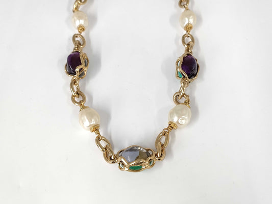Yves Saint Laurent Color Stone Necklace Necklace