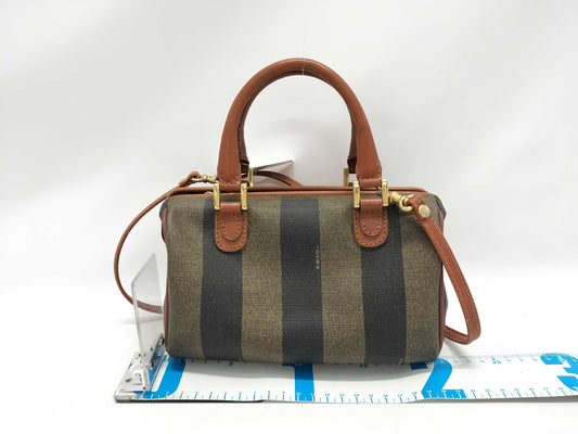 FENDI Pecan Print Mini Boston Handbag