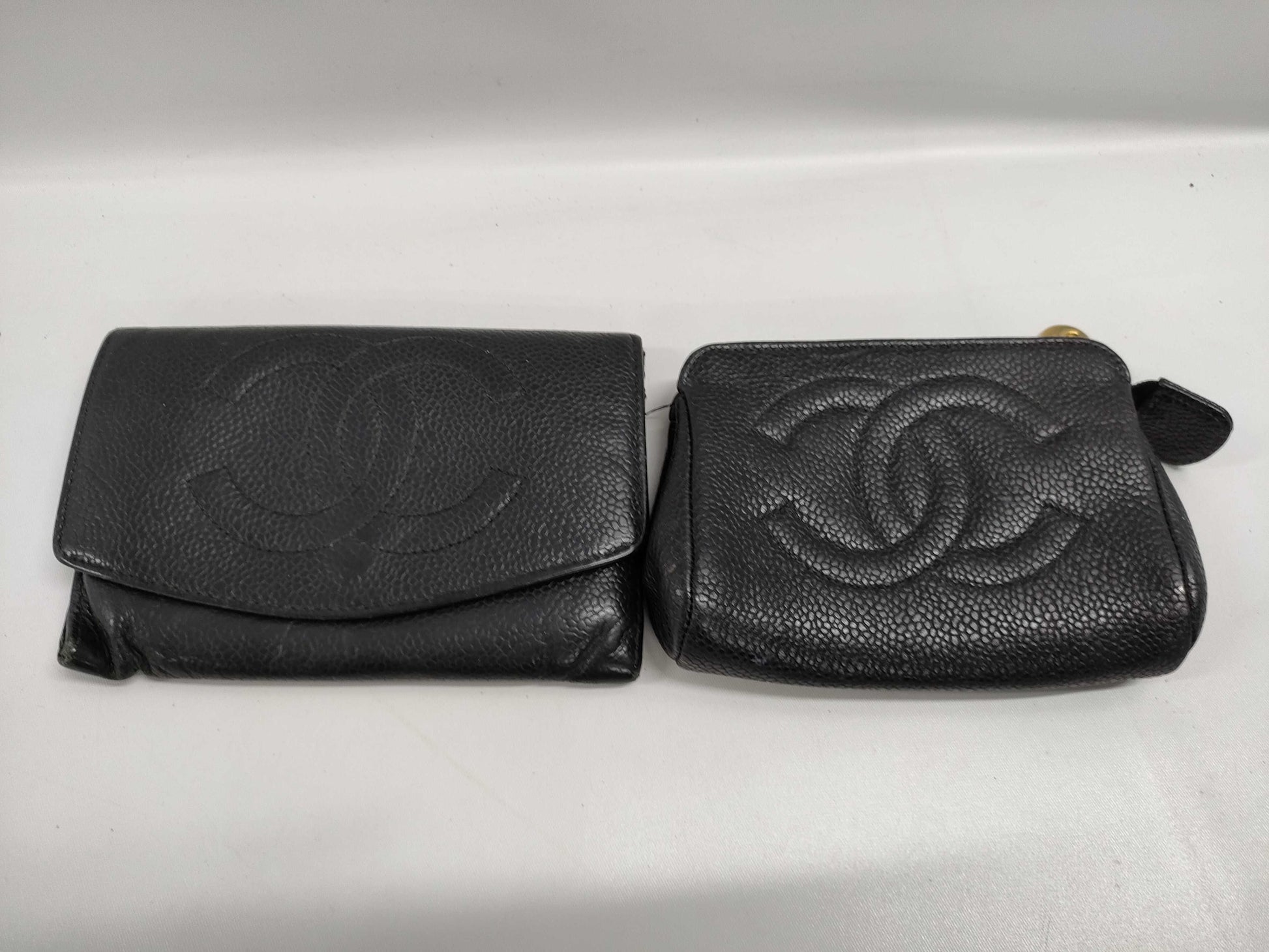 CHANEL Caviar Skin Wallet Set of 2