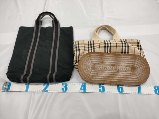 HERMES Foul To Cabas/Burberry Bag Set Tote Bag