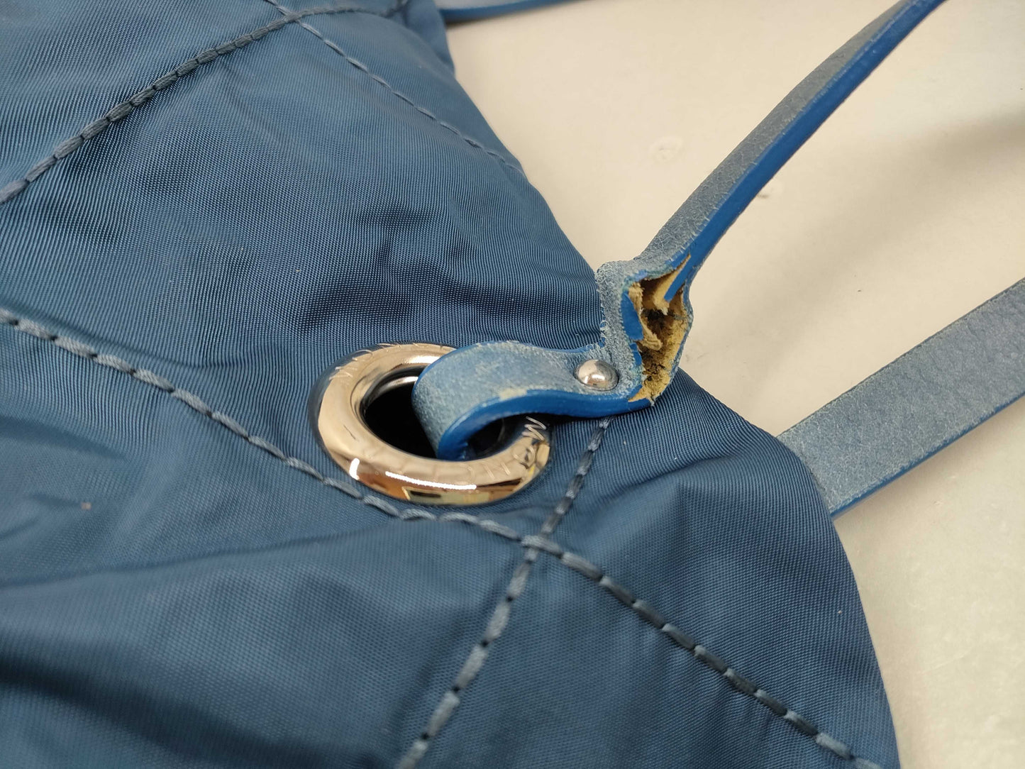 MONCLER Moncler Tote Nylon Quilted Blue Tote Bag