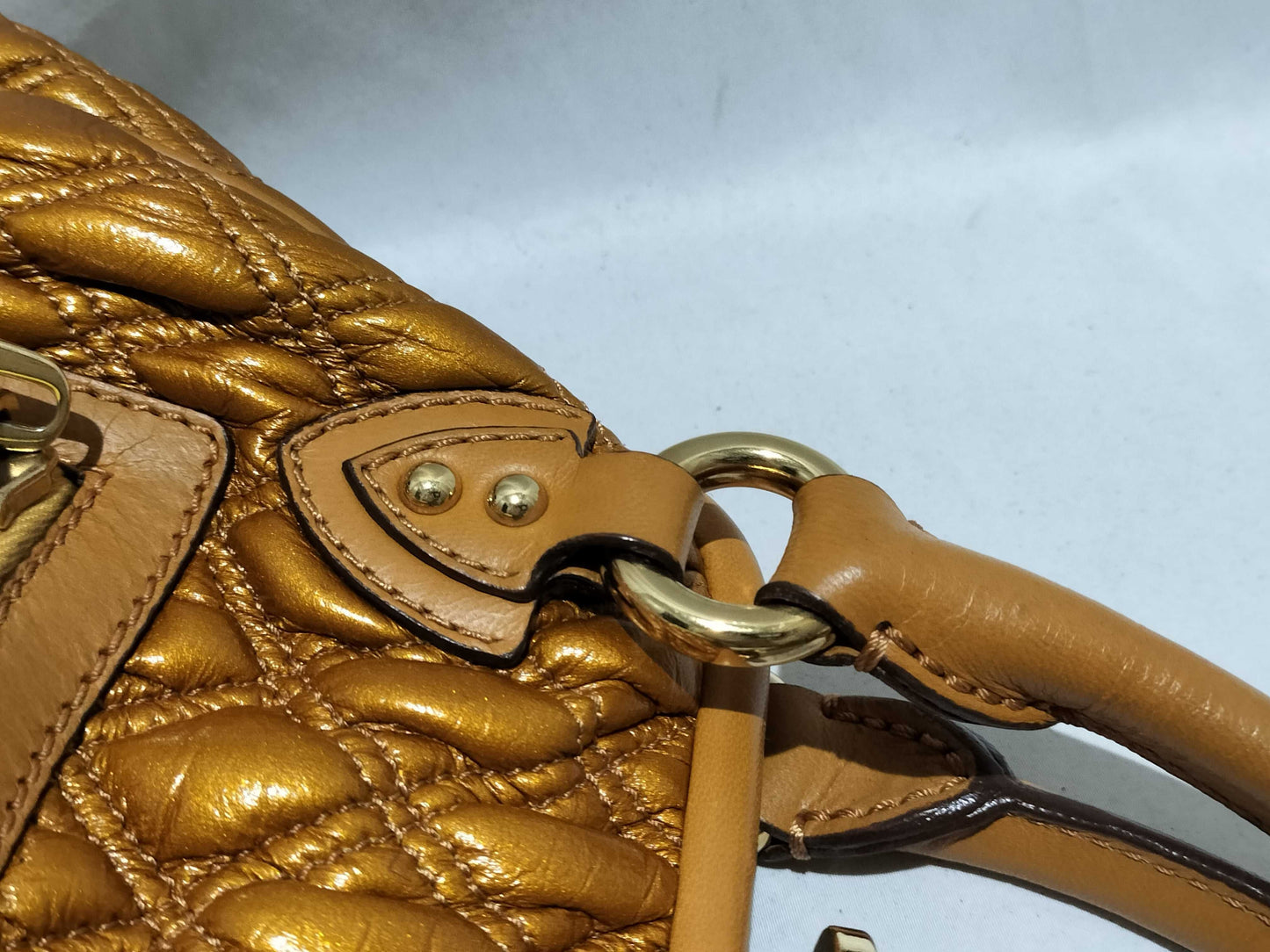 MARC JACOBS Leather Quilted Clasp 2-Way Chain Shoulder Bag